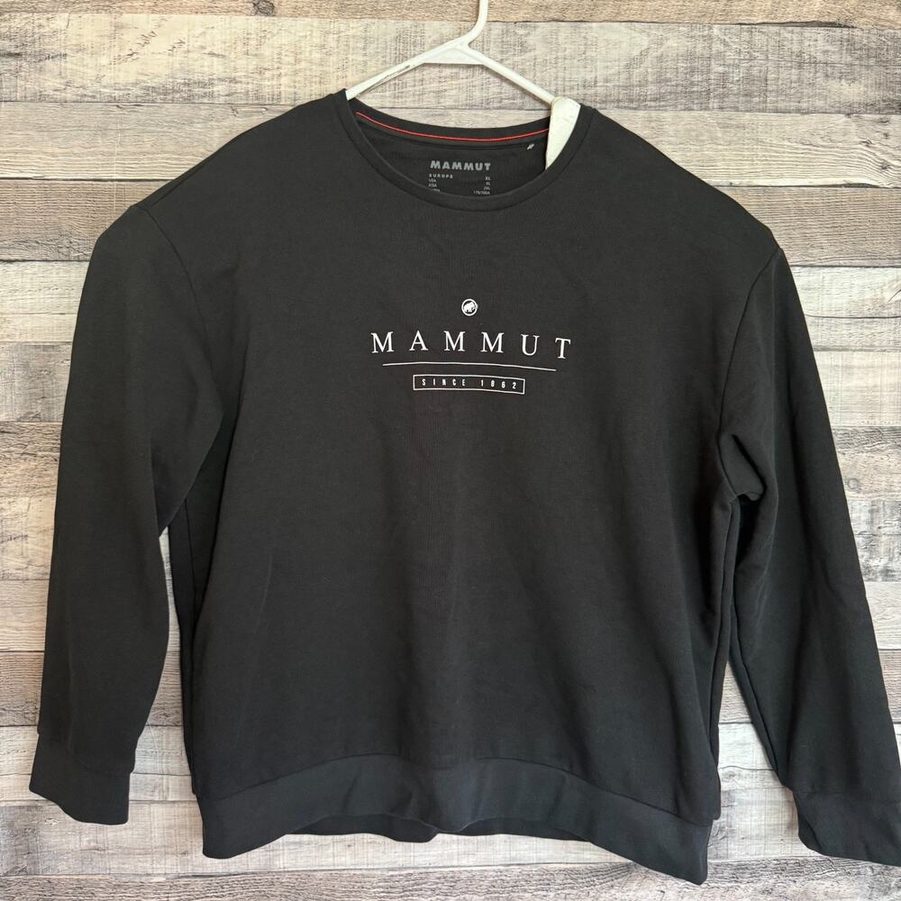 Mammut Core ML Crewneck Sweatshirt Mens XL Black Graphic Logo Hiking